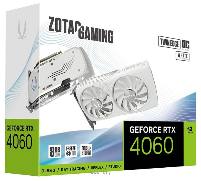 Фотографии ZOTAC GeForce RTX 4060 8GB Twin Edge OC White Edition (ZT-D40600Q-10M)