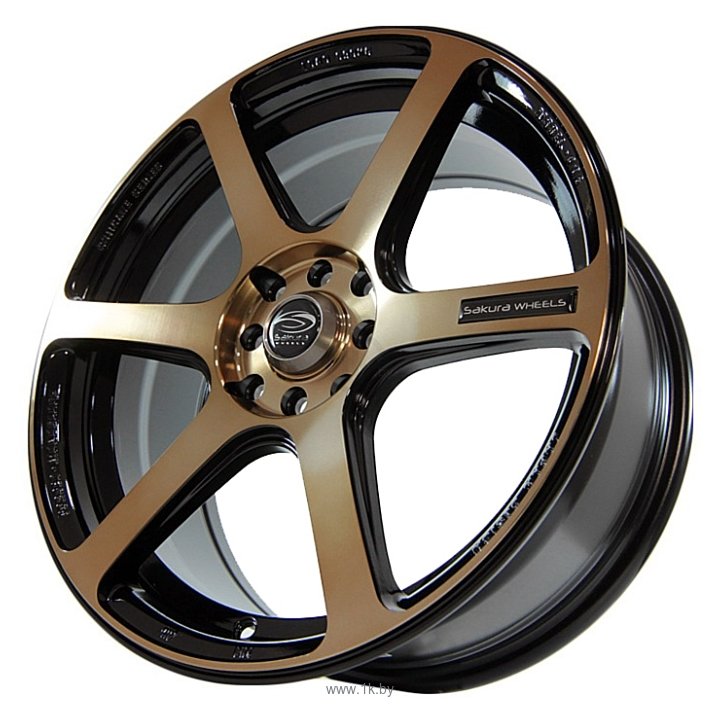 Фотографии Sakura Wheels 3909 7.5x17/4x100/114.3 D73.1 ET42 Черный с бронзой