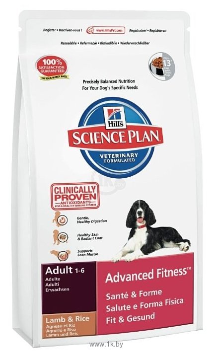 Фотографии Hill's (3 кг) Science Plan Canine Adult Advanced Fitness Lamb & Rice