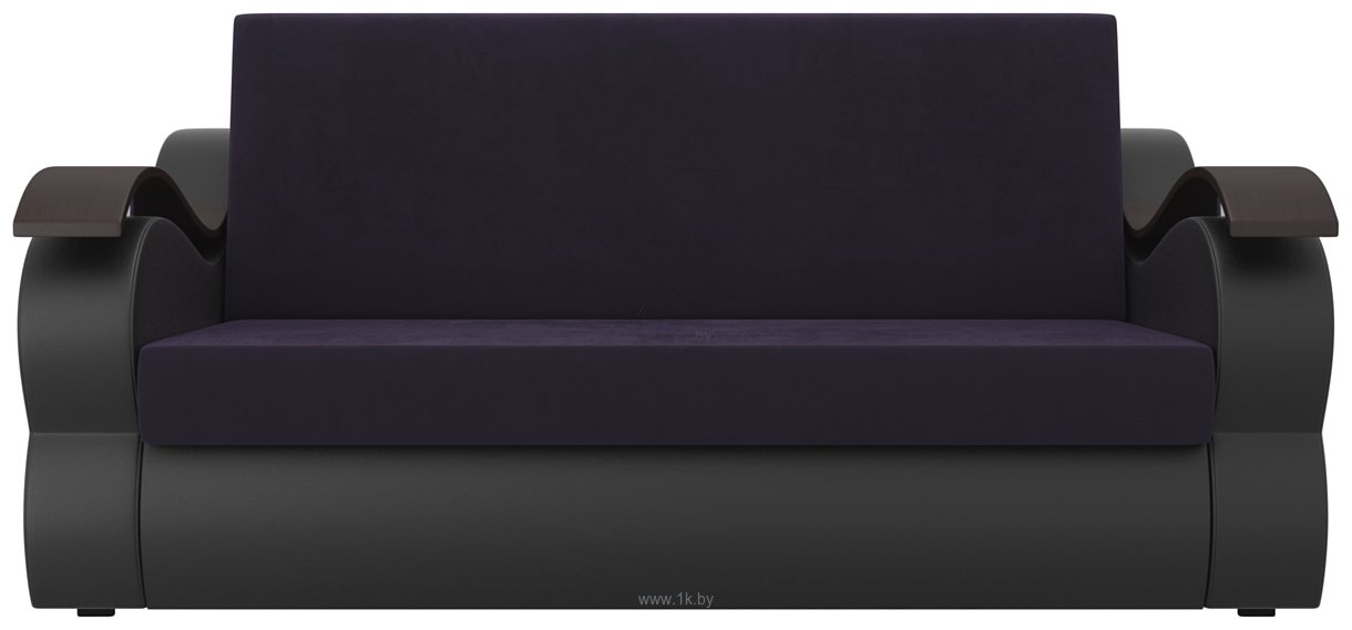 Фотографии Лига диванов Меркурий 100 105495 (велюр/экокожа, фиолетовый/черный)