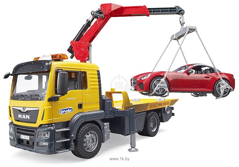Фотографии Bruder MAN TGS tow truck with roadster 03750
