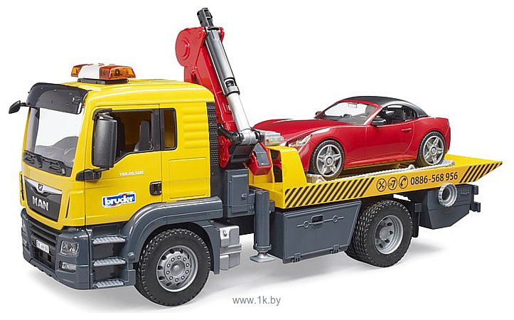 Фотографии Bruder MAN TGS tow truck with roadster 03750