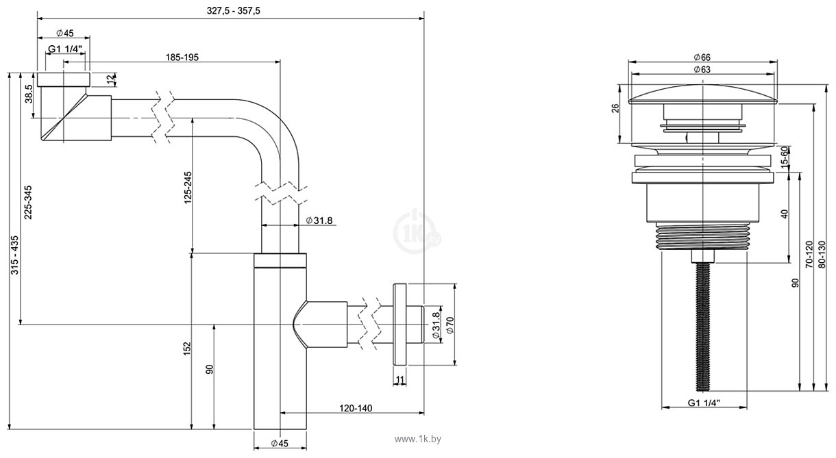 Фотографии Wellsee Drainage System 182126003 (сифон, донный клапан, золото)