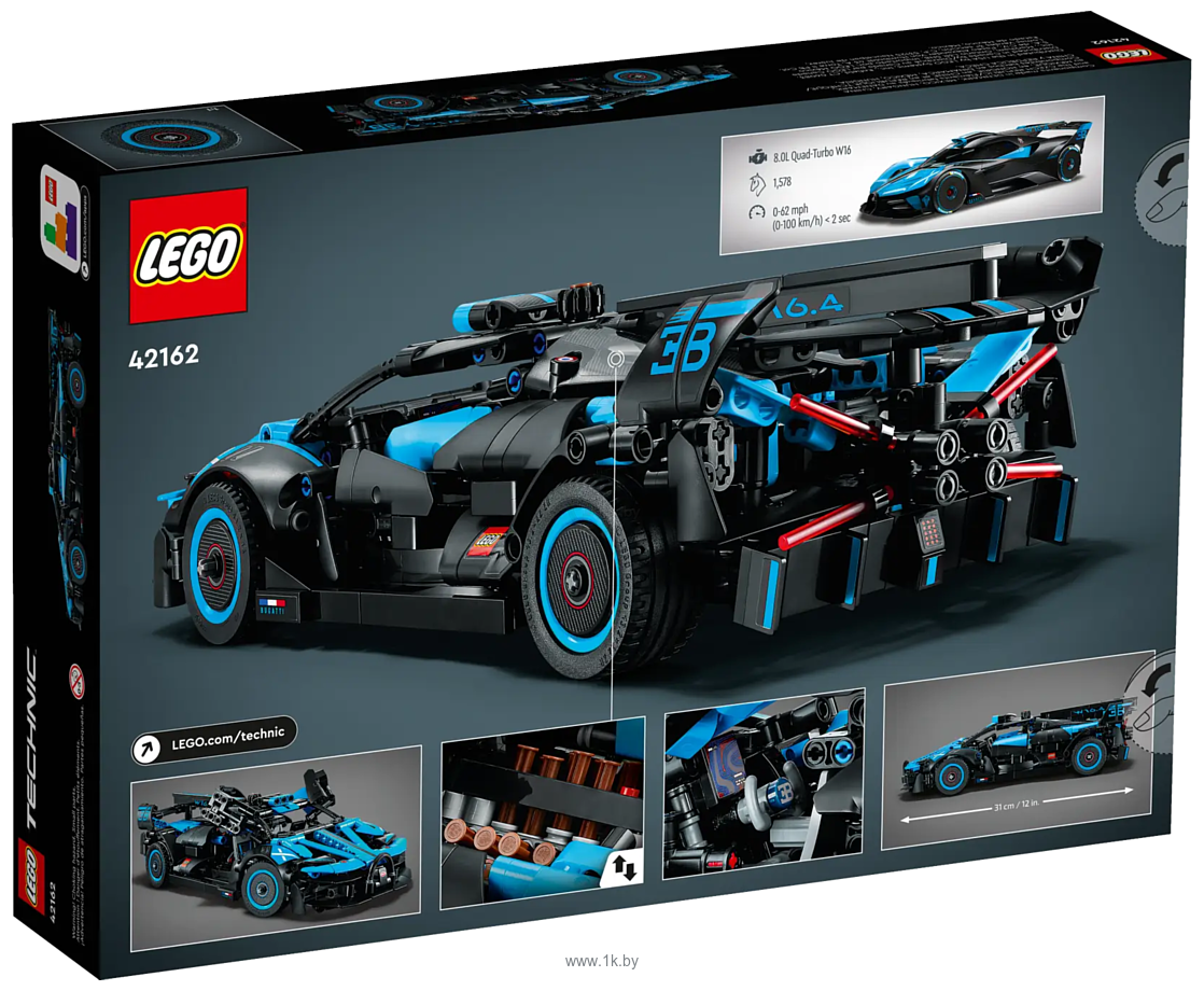 Фотографии LEGO Technic 42162 Спортивный автомобиль Bugatti Bolide Agile Blue