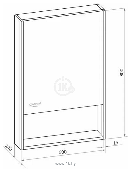 Фотографии Континент  Filit Led 50x80 (правый, белый)