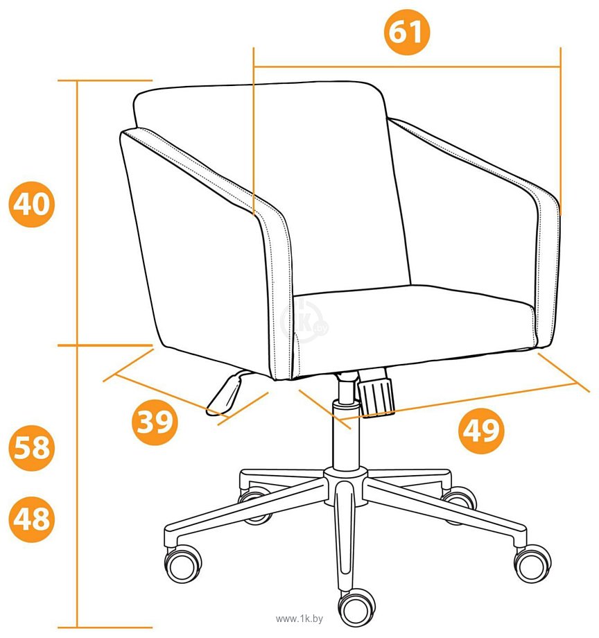 Фотографии TetChair Milan (хром флок, оранжевый)