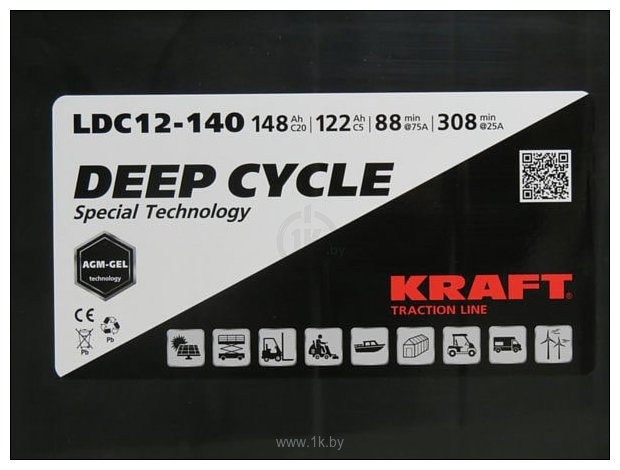 Фотографии KRAFT 12V-148Ah(C20) L+ (148Ah)