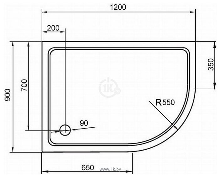 Фотографии Cezares 120x90 TRAY-M-RH-120/90-550-35-W-L