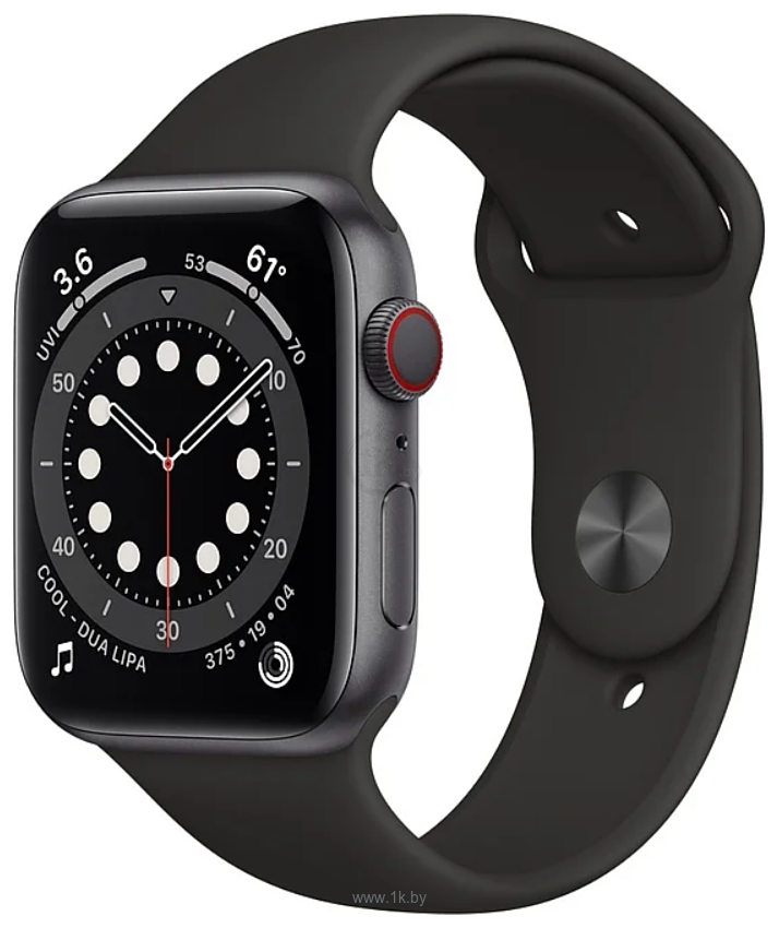 Фотографии Apple Watch Series 6 LTE 44 мм (корпус из нержавеющей, ремешок из эластомера)