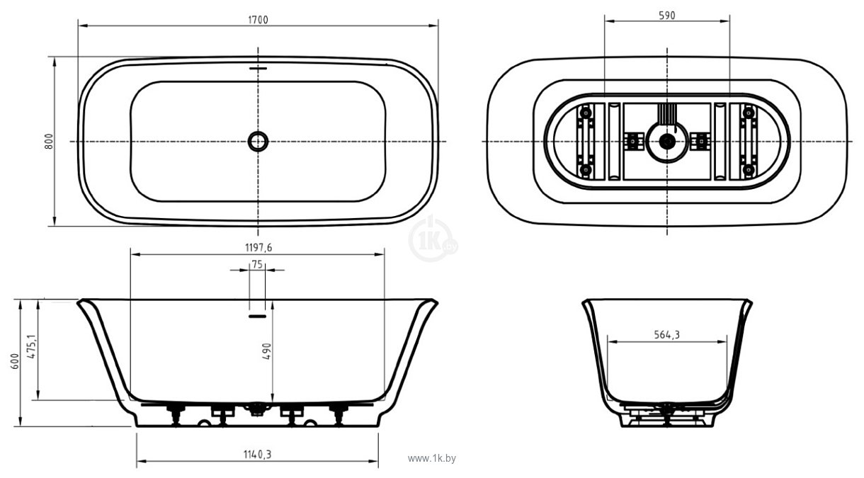 Фотографии BelBagno Due BB702-1700-800-K