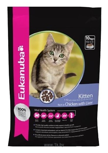 Фотографии Eukanuba Kitten Dry Cat Food Healthy Start Chicken & Liver (10 кг)