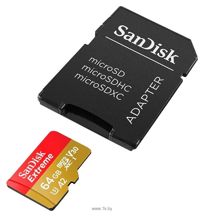 Фотографии SanDisk Extreme microSDXC Class 10 UHS Class 3 V30 A2 160MB/s 64GB + SD adapter