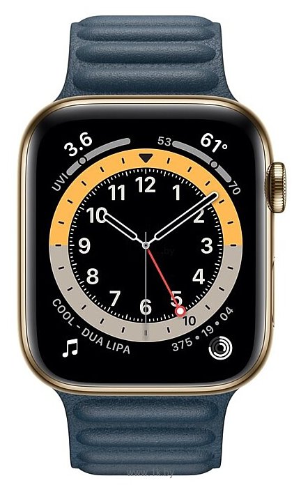 Фотографии Apple Watch Series 6 GPS + Cellular 44mm Stainless Steel Case with Leather Link