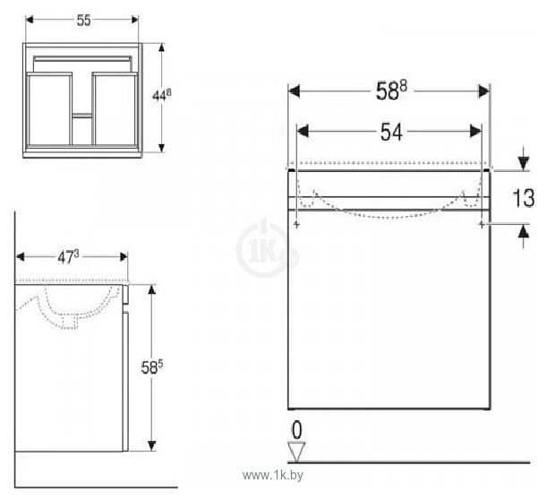 Фотографии Geberit Тумба Renova Plan 60 869580000 под умывальник 122260000 (белый)