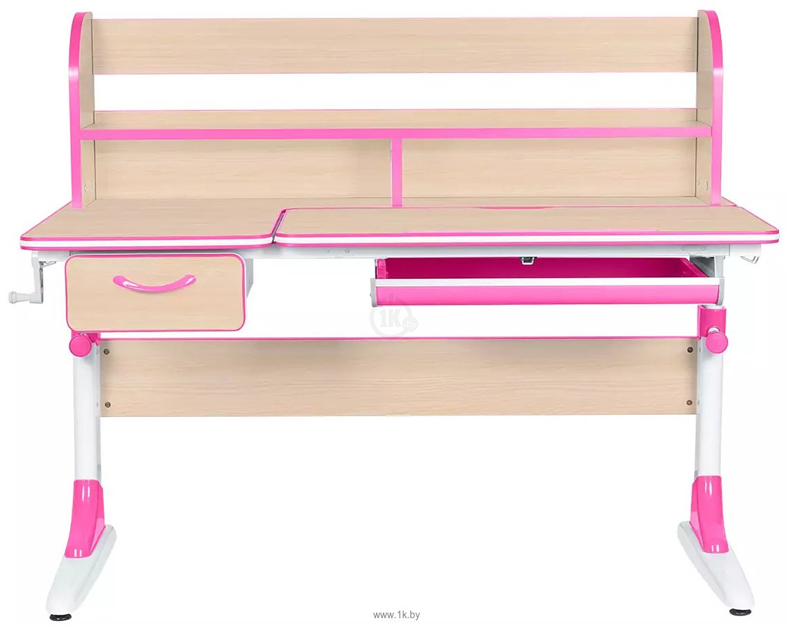Фотографии Anatomica Study-120 Lux + надстройка + органайзер + ящик с розовым креслом Armata (клен/розовый)