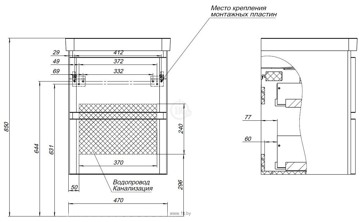 Фотографии Aquanet Эмбер 50 330463 (белый матовый)