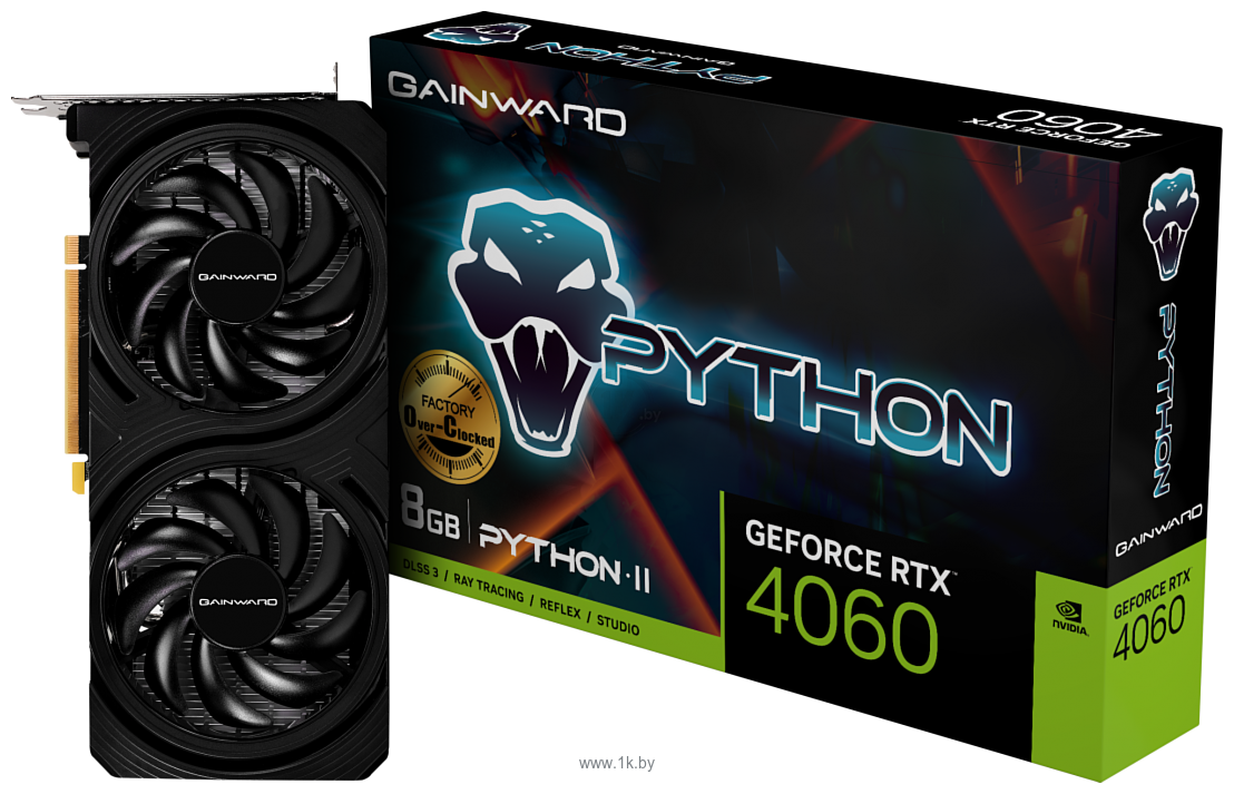 Фотографии Gainward GeForce RTX 4060 Python II OC (NE64060S19P1-1070V)