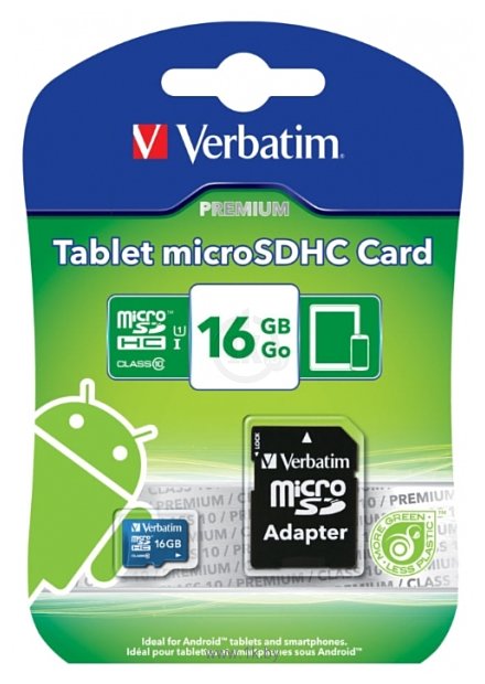 Фотографии Verbatim Tablet microSDHC Class 10 UHS-1 16GB + SD adapter