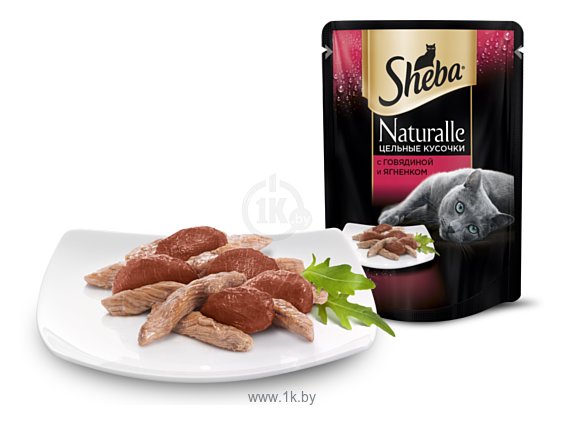 Фотографии Sheba (0.08 кг) 24 шт. Naturalle цельные кусочки из говядины и ягненка