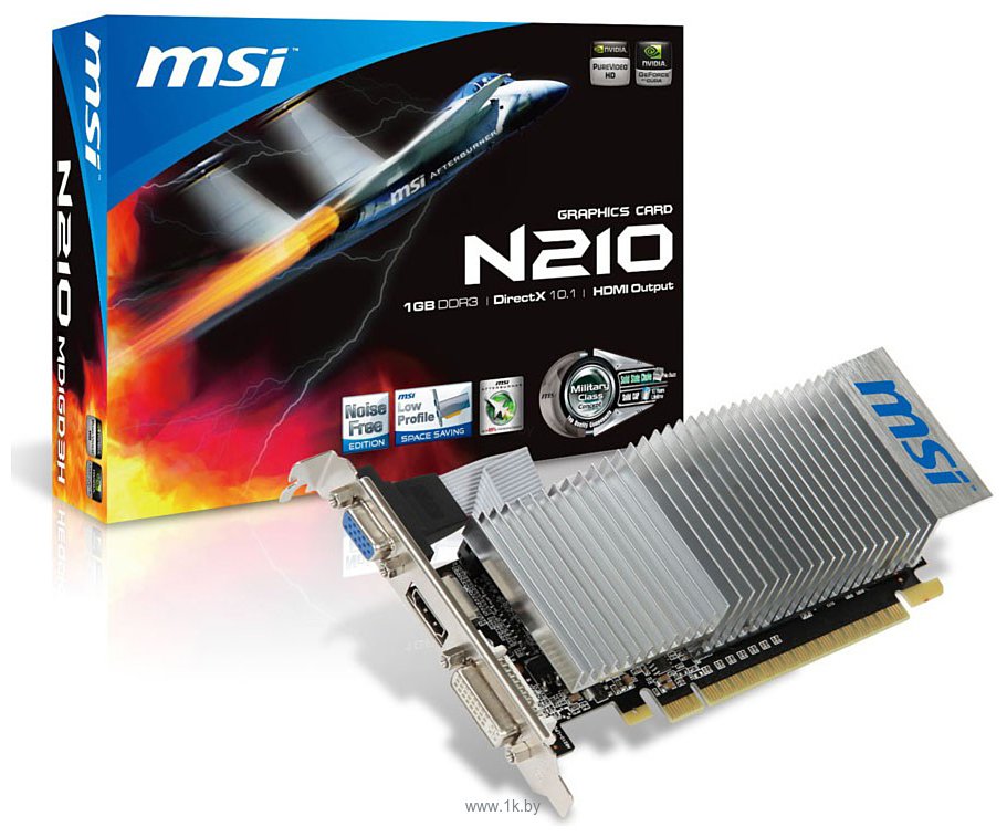 Фотографии MSI GeForce 210 1GB DDR3 (N210-MD1GD3H/LP)