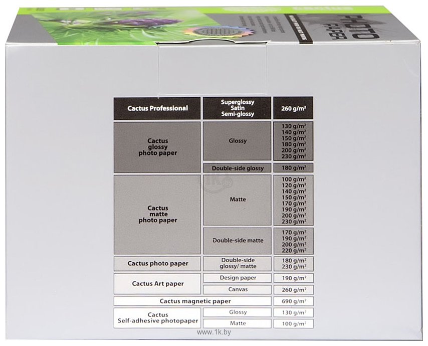 Фотографии CACTUS Глянцевая A6 180 г/кв.м. 500 листов (CS-GA6180500)