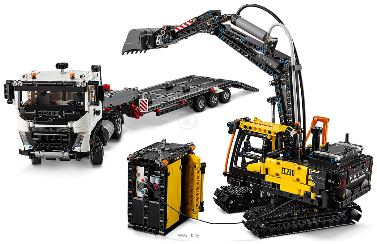 Фотографии LEGO Technic 42175 Грузовик Volvo FMX и электрический экскаватор EC230