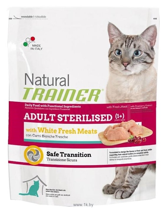 Фотографии TRAINER Natural Adult cat Sterilised White Fresh Meats dry (1.5 кг)