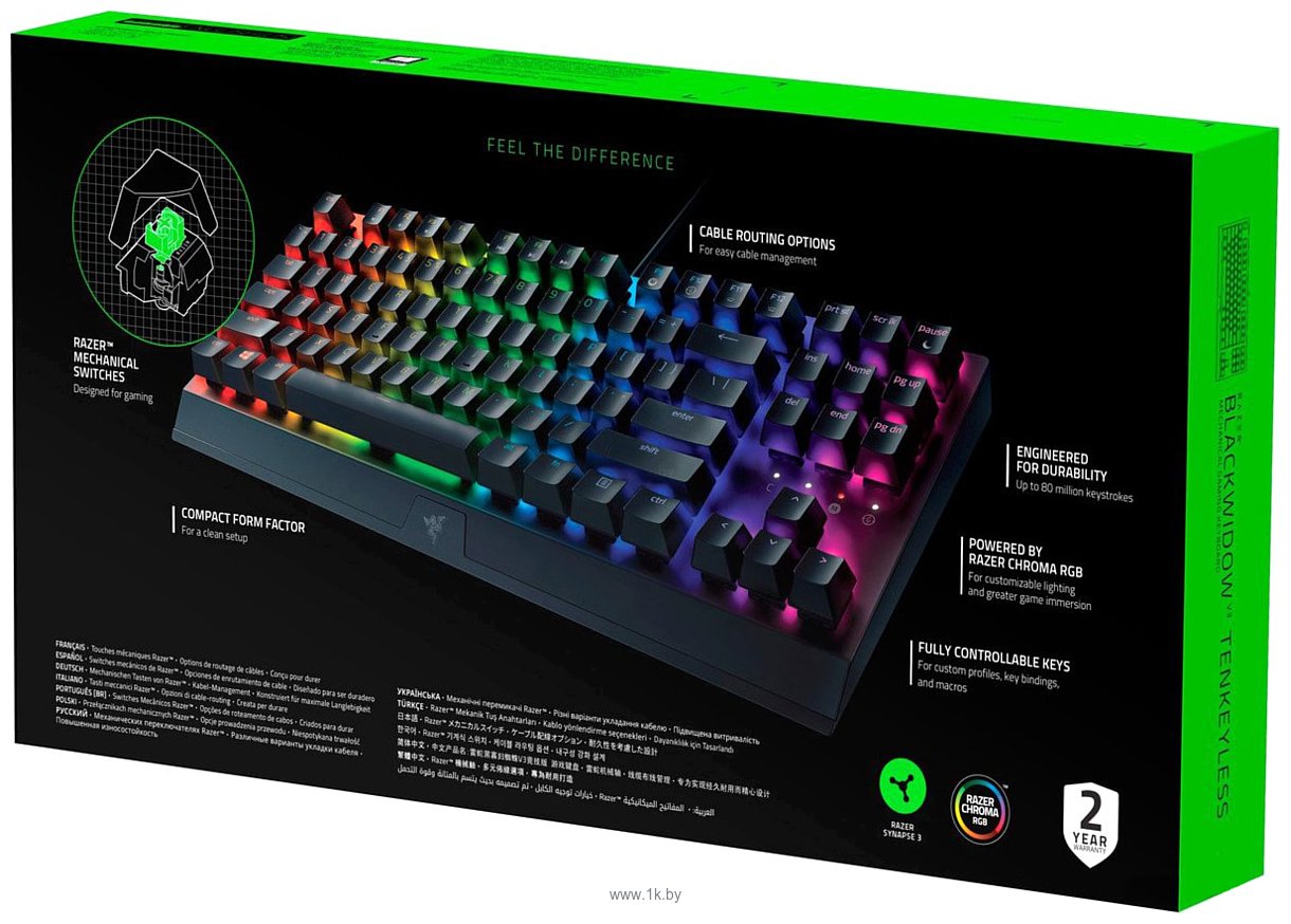 Фотографии Razer blackWidow V3 Tenkeyless Yellow Switch нет кириллицы