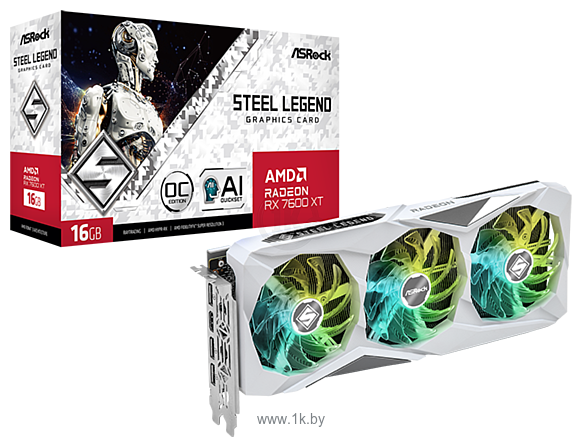 Фотографии ASRock Radeon RX 7600 XT Steel Legend 16GB OC (RX7600XT SL 16GO)