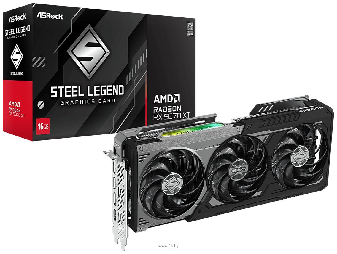 Фотографии ASRock Radeon RX 9070 XT Steel Legend Dark 16GB (RX9070XT SLD 16G)