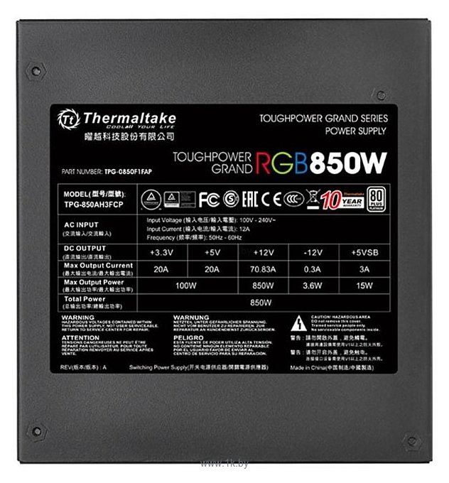 Фотографии Thermaltake Toughpower Grand RGB Platinum 850W