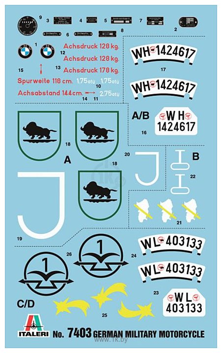 Фотографии Italeri 7403 Немецкий военный мотоцикл с коляской