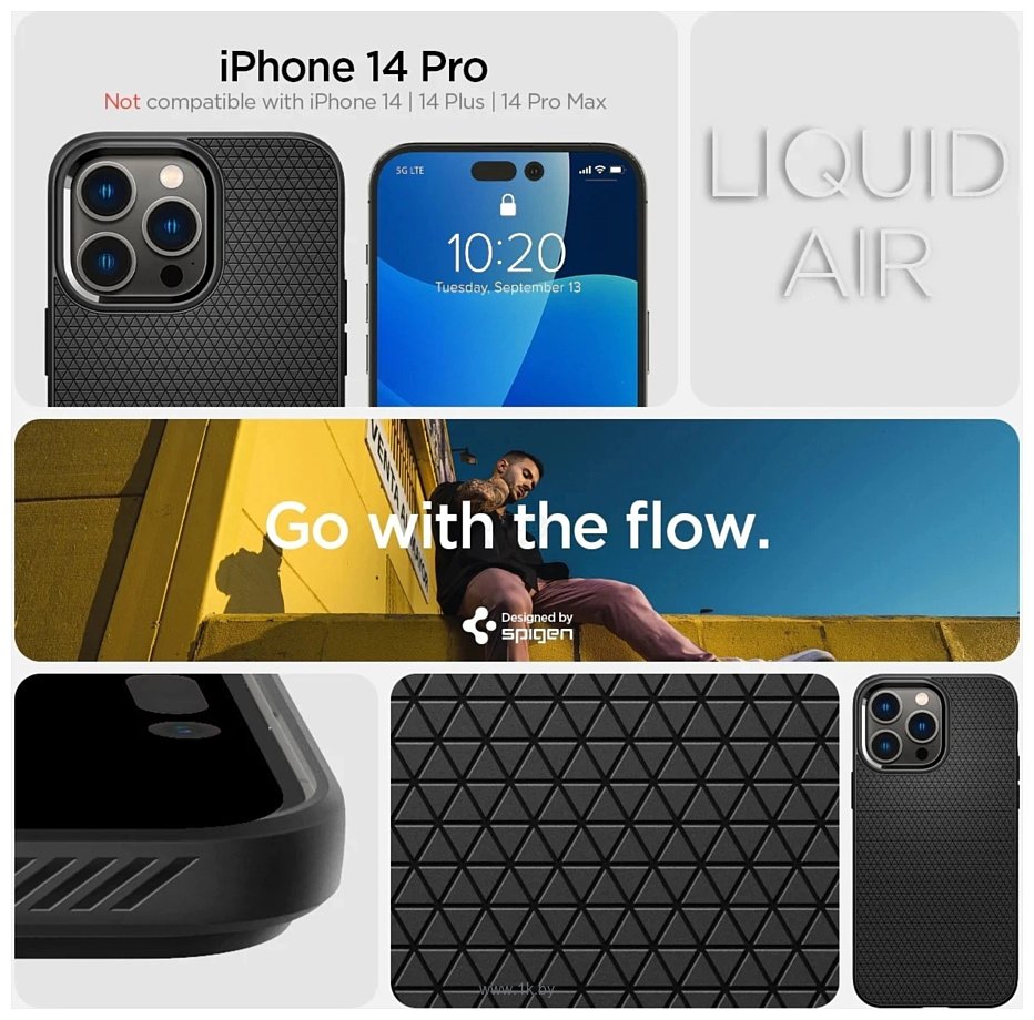 Фотографии Spigen Liquid Air для iPhone 14 Pro ACS04957 (черный)