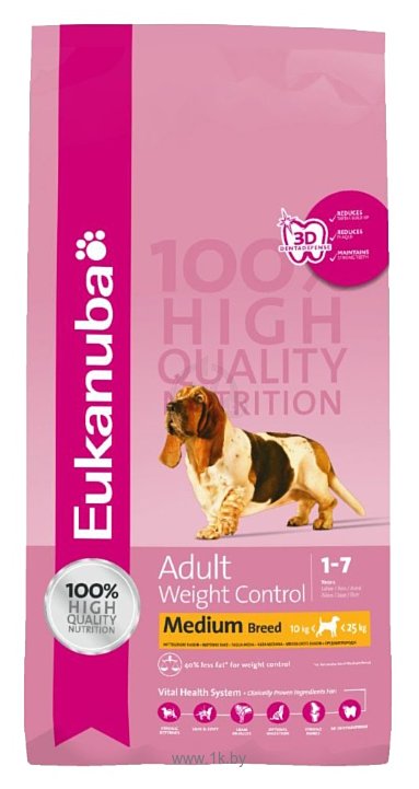 Фотографии Eukanuba Adult Dry Dog Food Weight Control For Medium Breed Chicken (2.5 кг)