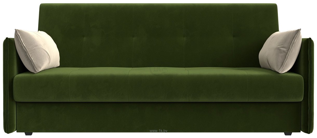 Фотографии Лига диванов Лига-018 117859 (микровельвет зеленый/подушки бежевый)