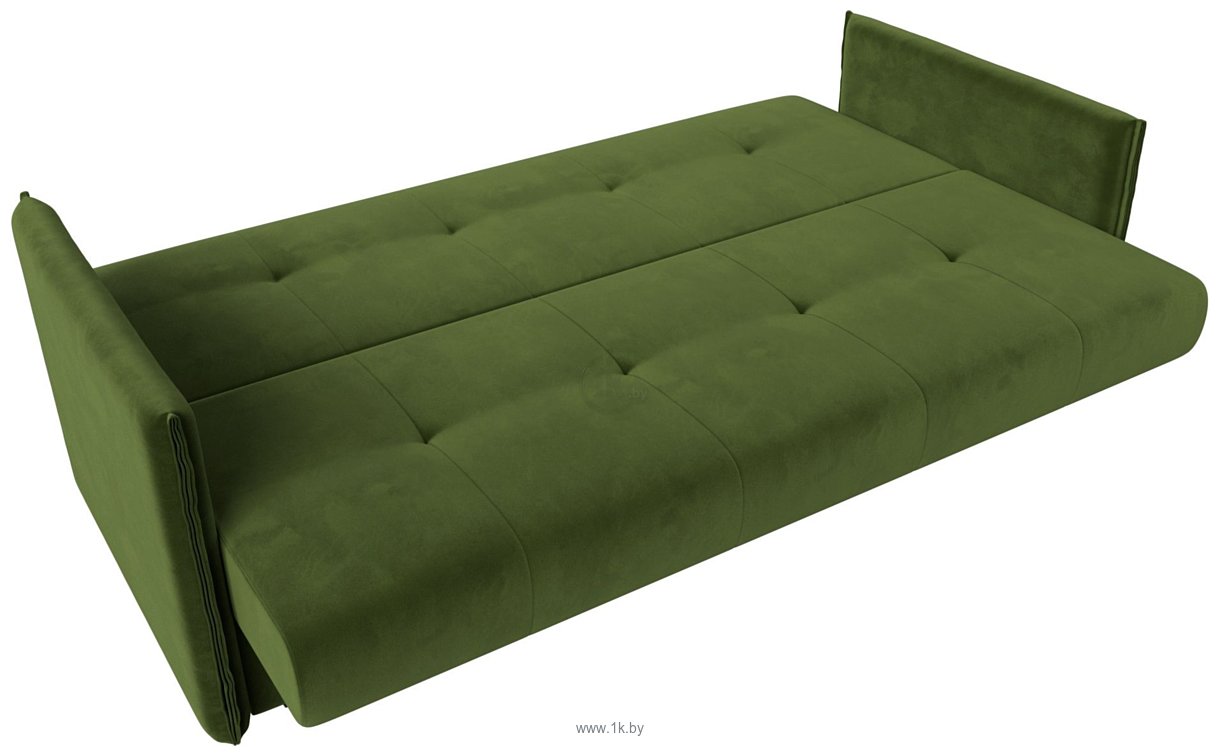 Фотографии Лига диванов Лига-018 117859 (микровельвет зеленый/подушки бежевый)