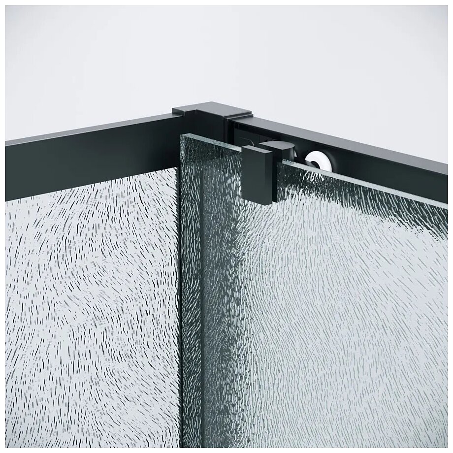 Фотографии Grossman Cosmo 110x100x195 120.K33.02.1110.21.02 (черный матовый/стекло шиншилла)