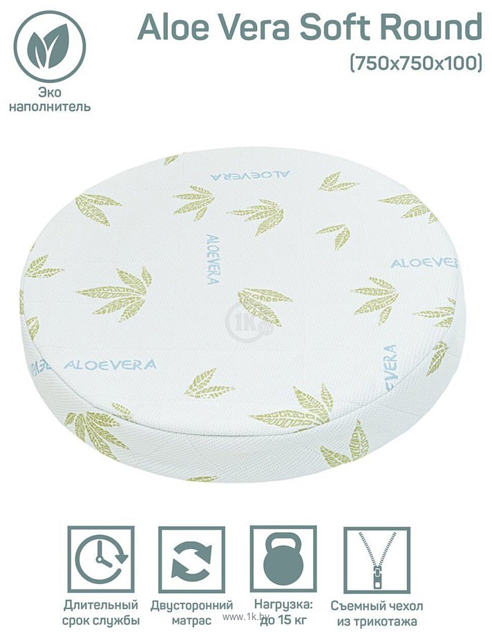Фотографии LunaTown Aloe Vera Soft Round 75x75х10 Фотографии LunaTown Aloe Vera Soft Round 75x75х10