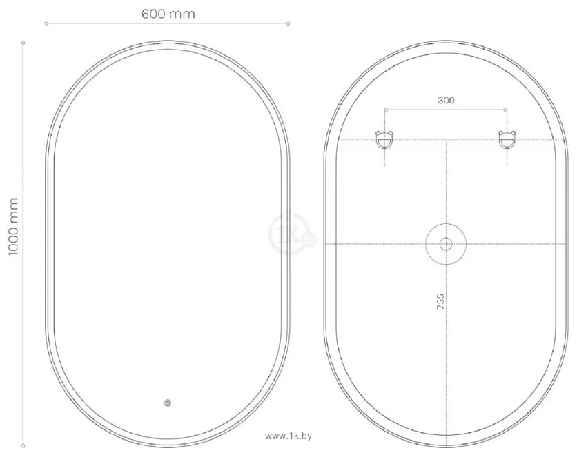 Фотографии KVV Group  Aura 600x1000 сенсорный выключатель (влагостойкое)