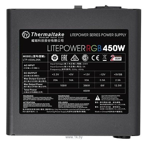 Фотографии Thermaltake Litepower RGB 450W (230V)