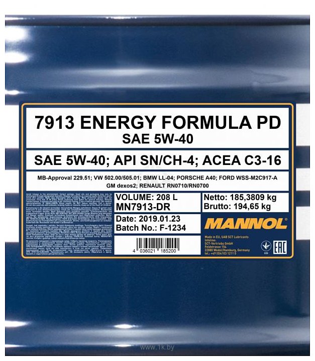 Фотографии Mannol Energy Formula PD 5W-40 208л