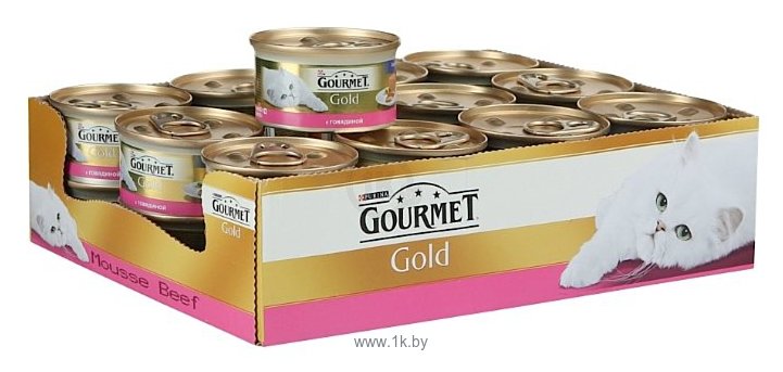 Фотографии Gourmet (0.085 кг) 24 шт. Gold Паштет с говядиной