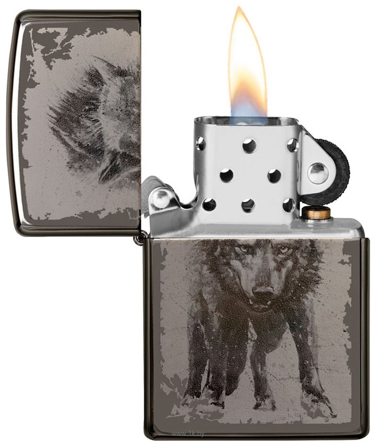 Фотографии Zippo Wolf Design Black Ice 49073