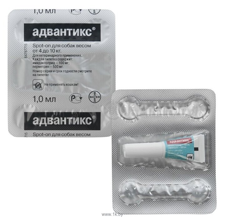 Фотографии Адвантикс (Bayer) капли от блох и клещей инсектоакарицидные для собак и щенков 4-10 кг