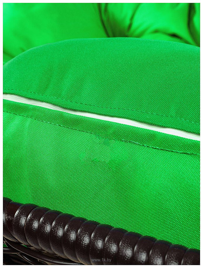 Фотографии M-Group Лежебока 11180204 (с коричневым ротангом/зеленая подушка)