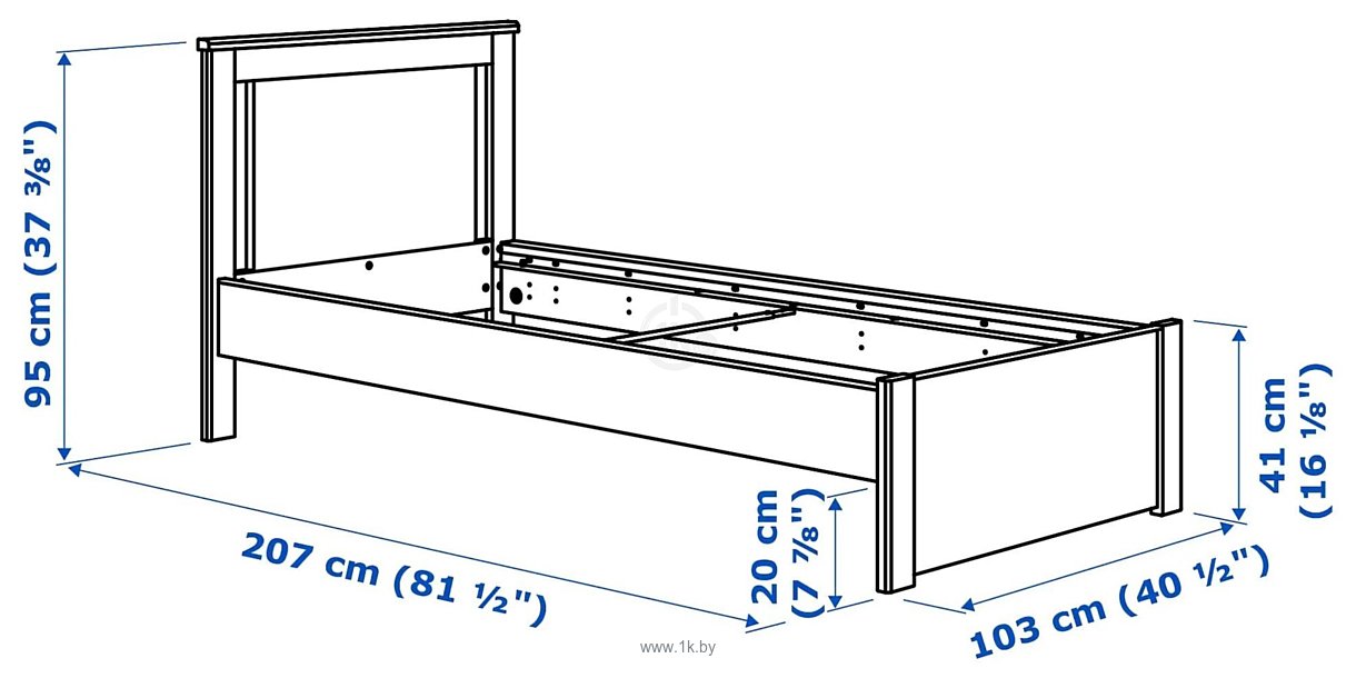 Фотографии Ikea Сонгесанд 200x90 (белый, без основания) 303.725.55