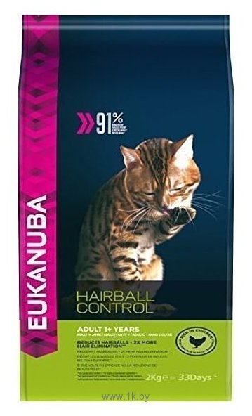 Фотографии Eukanuba (2 кг) Adult Dry Cat Food Hairball Control Chicken