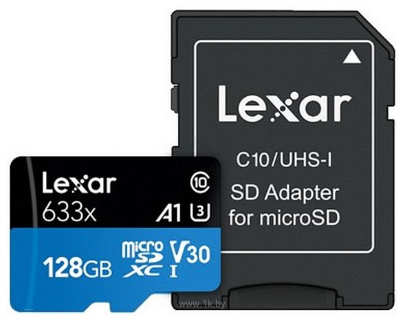 Фотографии Lexar 633x microSDXC LSDMI128BB633A 128GB (с адаптером)