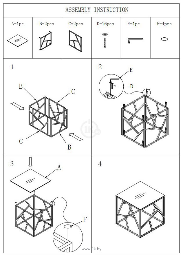 Фотографии Stool Group Арт Деко 55x55 EET-015 (прозрачное стекло/сталь серебристый)