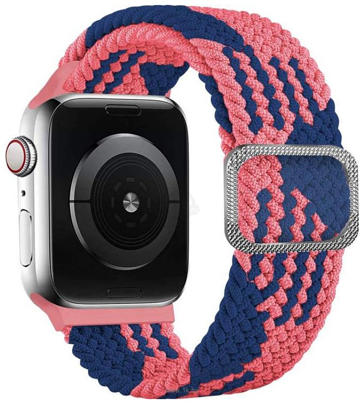 Фотографии Rumi Wick из плетеного нейлона для Apple Watch 42/44/45mm (розово-синий)